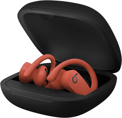 Power Pro Wireless Earbuds - Apple H1 Headphone Chip, Class 1 Bluetooth Headphones, 9 Hours of Listening Time, Sweat Resistant, Built-In Microphone - Lava Red